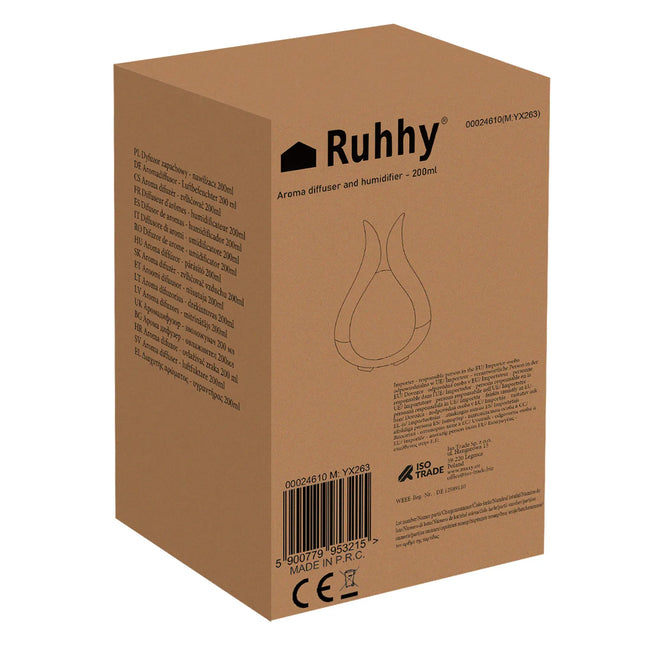 Luftfugter og aromadiffuser med LED-natlampe