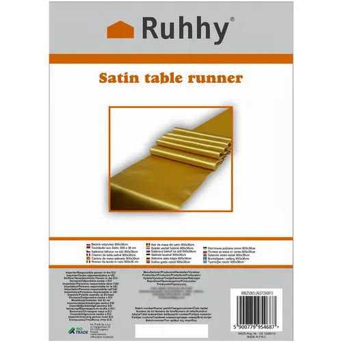 Guld Juleløber 900x36 cm – Elegant Satin Dekoration til Dit Bord