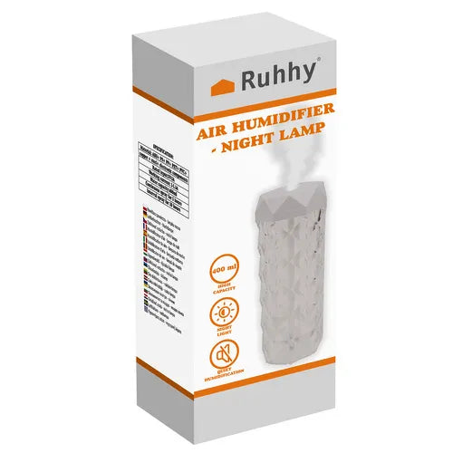 Dekorativ Luftfugter og 2-i-1 Nattelys med Rose Effekt LED