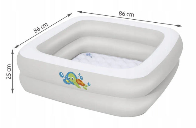 Oppusteligt rejsebadekar til børn - 86 x 86 x 25 cm, perfekt til ferien