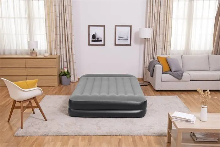 Oppustelig dobbeltmadras med indbygget elektrisk pumpe - 203x152x46 cm