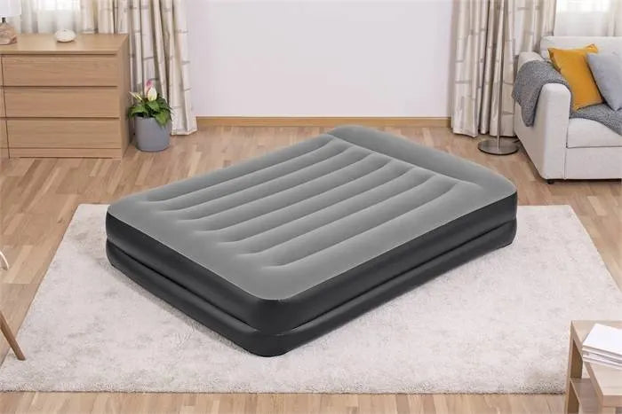 Oppustelig dobbeltmadras med indbygget elektrisk pumpe - 203x152x46 cm