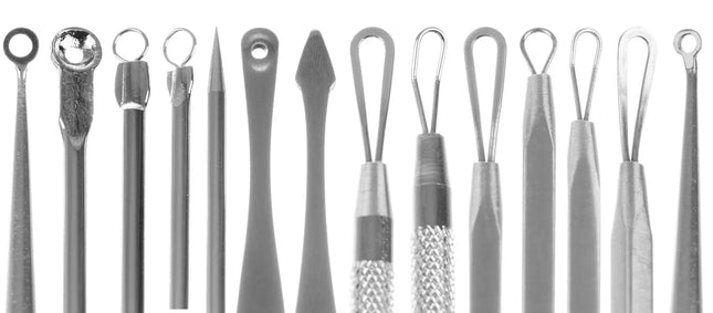 Hudormefjerner 7 dele i rustfrit stål med etui