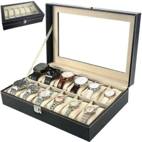 Organizer Box til 12 Ure, Armbånd eller Smykker – Elegant og Praktisk