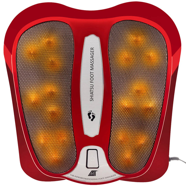 Fodmassageapparat med varme og 18 shiatsu-kugler