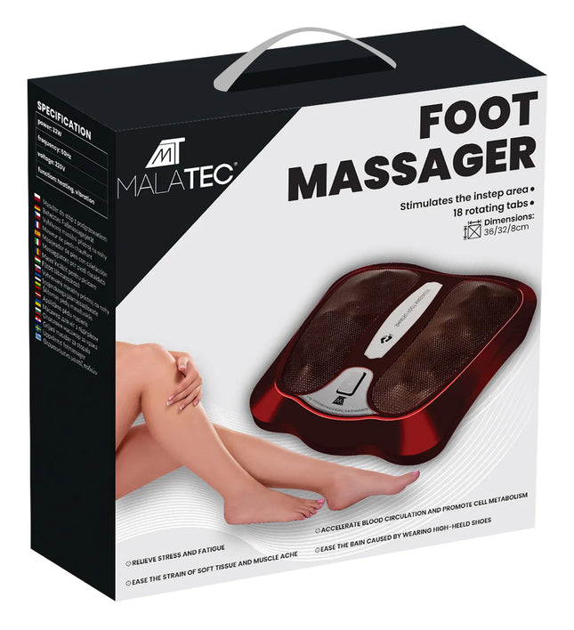 Fodmassageapparat med varme og 18 shiatsu-kugler