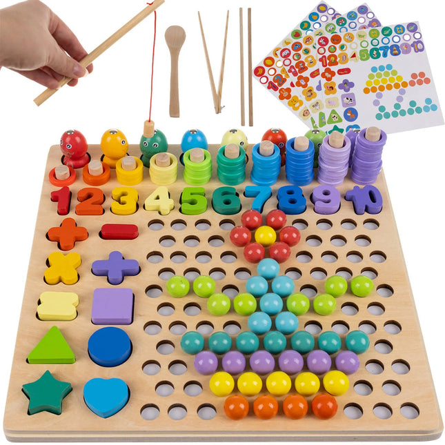 Træ Puslespil med Perler - Sjov og Læring for Børn