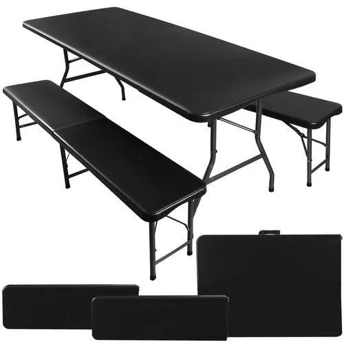 Foldbart havebord 180 cm med 2 bænke