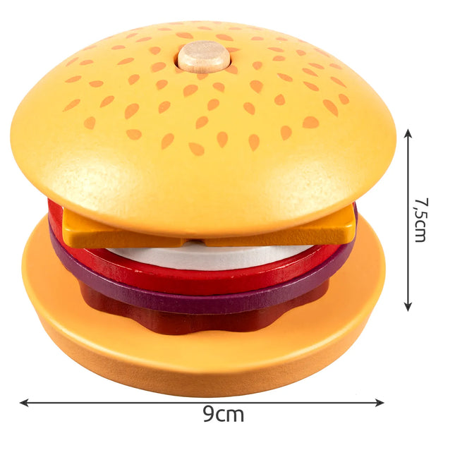 Træ Burger Sorter med Bestillingskort – Sjov og Læring for Børn