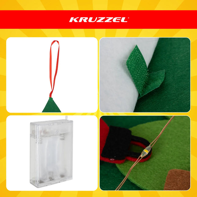 Kruzzel LED-juletræ af filt