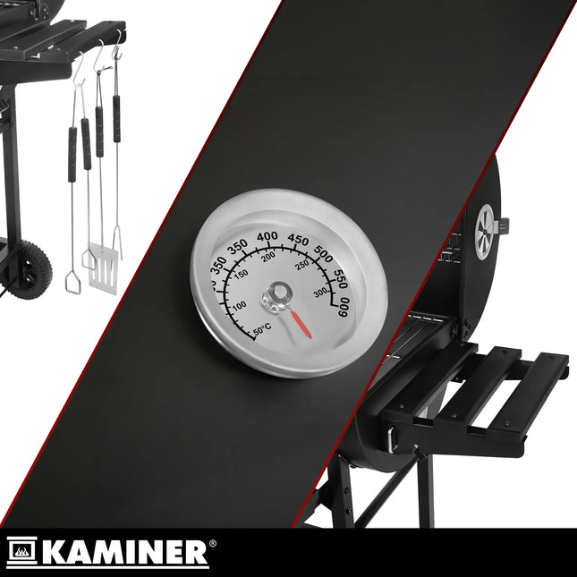 Kulgrill med låg og termometer 108x67x96 cm