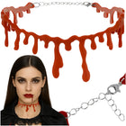 Halloween Choker Halskæde med Blodmotiv og Justerbar Lås