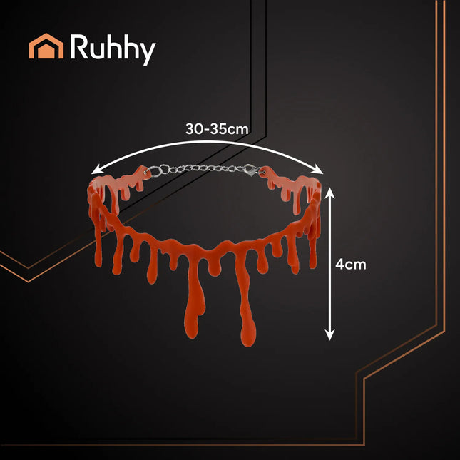 Halloween Choker Halskæde med Blodmotiv og Justerbar Lås