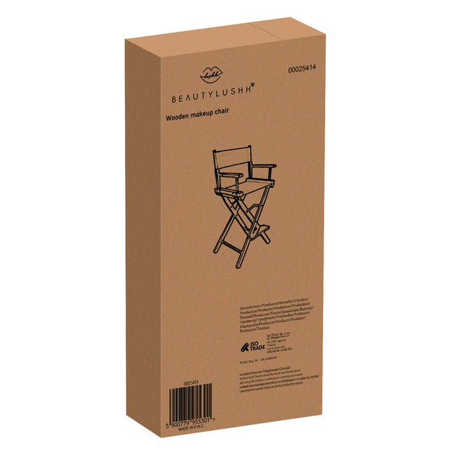 Makeupstol foldbar med armlæn og fodstøtte – 140 kg