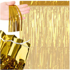 Guld dekorativ gardin 100x200 cm med selvklæbende tape