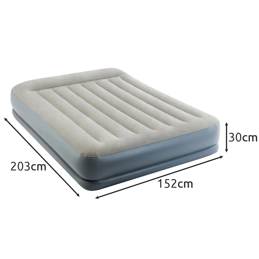 Oppustelig dobbeltmadras med indbygget elektrisk pumpe - 203 x 152 x 30 cm, komfortabel og holdbar til hele familien