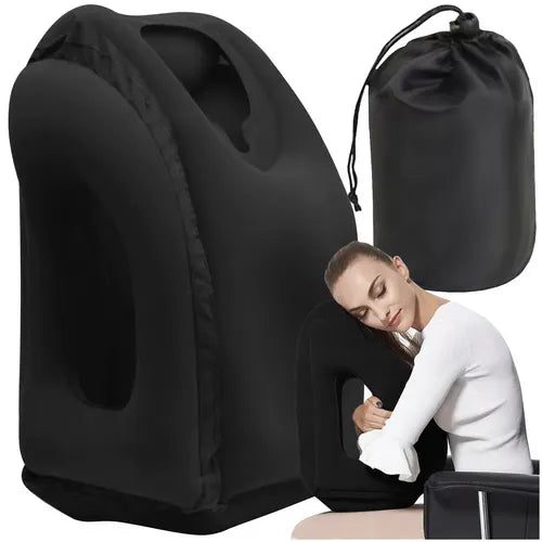 Komfortabel oppustelig rejsepude med ergonomisk støtte