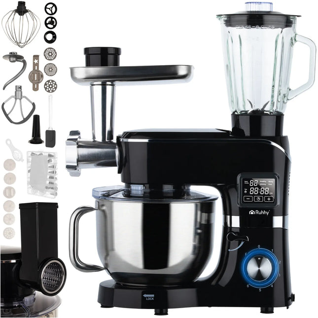 Køkkenmaskine 2000 W med opvarmet skål og 1,5 L blender