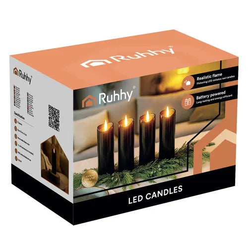LED-stearinlys, 12 stk., 15 cm, Ruhhy