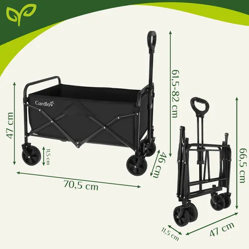 Havevogn 90 L sammenfoldelig med 4 hjul – 100 kg