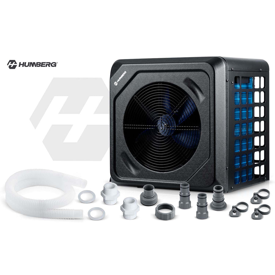 Varmepumpe til pool 5 kW med Bluetooth-styring og LCD-display – COP 5,17, 48 dB