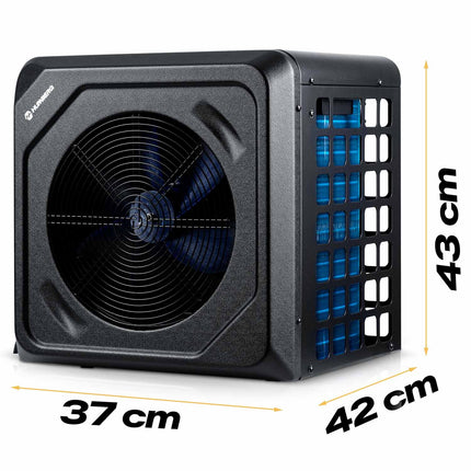 Varmepumpe til pool 3 kW med Bluetooth-styring og LCD-display – COP 5,17, 45 dB