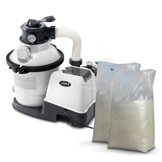Sandfilterpumpe 12000 l/t med 50 kg sand til havepool - Effektiv vandrensning uden klor