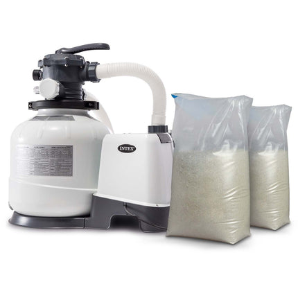 Sandfilterpumpe 10500 l/t med 50 kg sand til havepool - Effektiv vandrensning uden klor