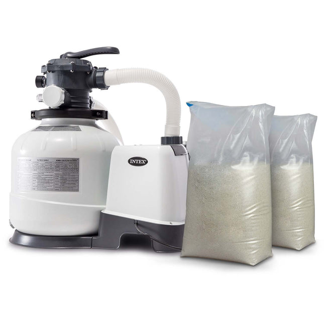 Sandfilterpumpe 10500 l/t med 50 kg sand til havepool - Effektiv vandrensning uden klor