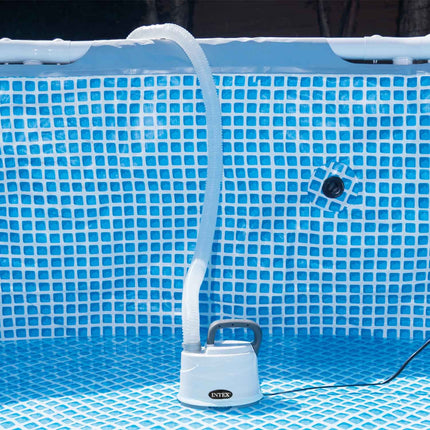 Vandpumpe til effektiv vandafledning fra pool - 3595 l/t kapacitet med adapter til haveslange