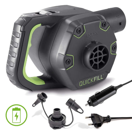Elektrisk pumpe med indbygget batteri til oppustelige madrasser - Quick-Fill 12V/220-240V