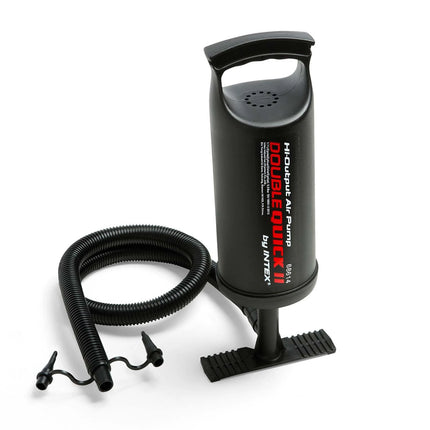 Stempelpumpe til oppustelige produkter - 36 cm med dobbelt pumpesystem og 3 dyser