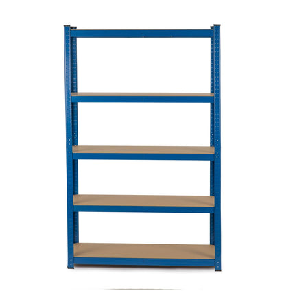 Opbevaringsreol i metal med 5 hylder - 150 x 75 x 30 cm, ideel til garage, kælder og butik