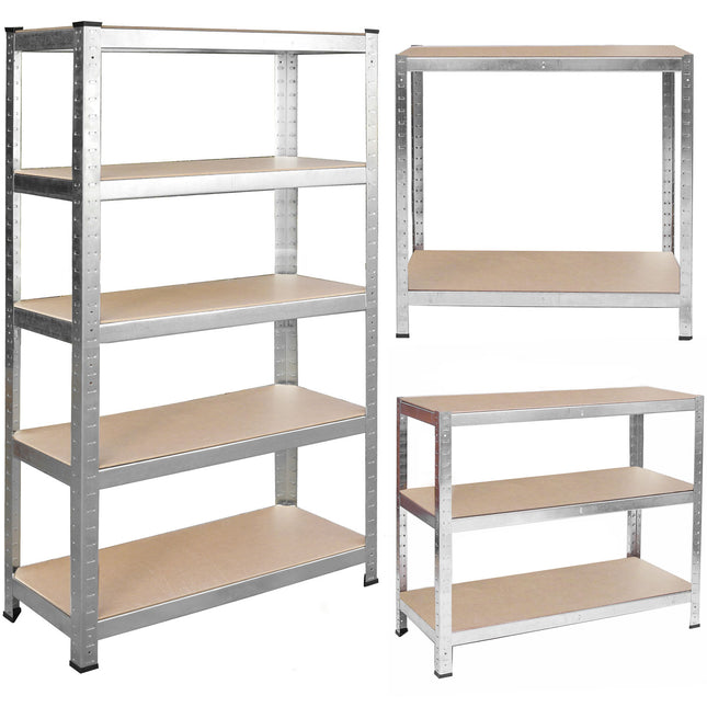 Opbevaringsreol i metal 150x75x30 cm med 5 hylder - stabil og justerbar til garage, kælder eller butik