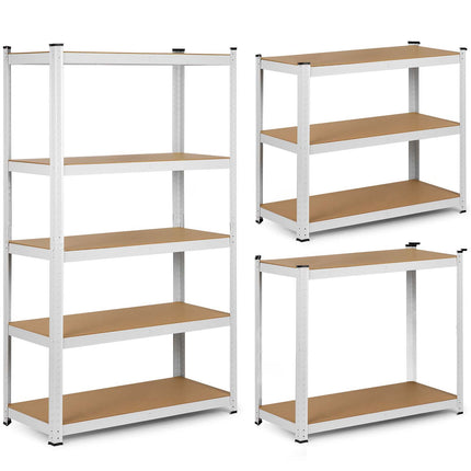 Opbevaringsreol i metal med 5 hylder - 150 x 75 x 30 cm, perfekt til garage, kælder og butik