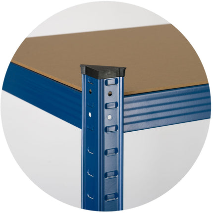 Opbevaringsreol i metal 180 x 90 x 30 cm - Stabil hylde til garage, lager og butik