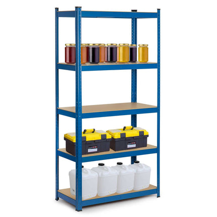 Opbevaringsreol i metal 180 x 90 x 30 cm - Stabil hylde til garage, lager og butik
