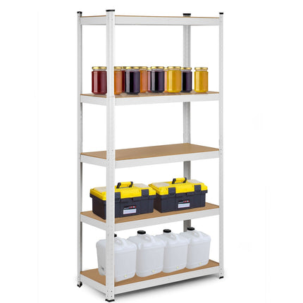 Opbevaringsreol i metal 180 x 90 x 30 cm - Stabil hylde til garage, butik og lager