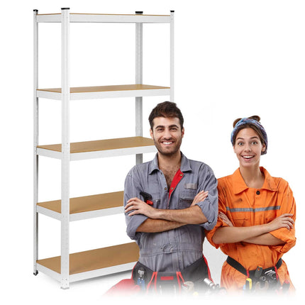 Opbevaringsreol i metal 180 x 90 x 30 cm - Stabil hylde til garage, butik og lager