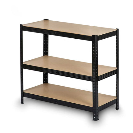 Opbevaringsreol i metal med 5 hylder - 180x90x40 cm, sort, høj belastning og justerbar højde