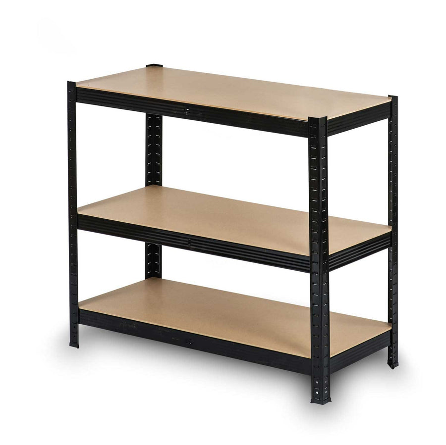 Opbevaringsreol i metal med 5 hylder - 180x90x40 cm, sort, høj belastning og justerbar højde