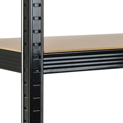 Opbevaringsreol i metal med 5 hylder - 180x90x40 cm, sort, høj belastning og justerbar højde