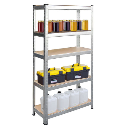Opbevaringsreol i metal 180 x 90 x 40 cm - Stabil og funktionel hylde til garage, lager og butik