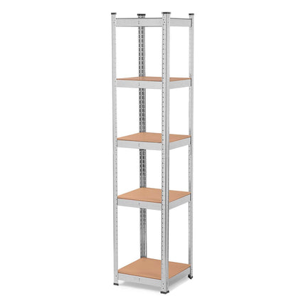 Opbevaringsreol i metal 180 x 40 x 40 cm med justerbare hylder og høj belastning