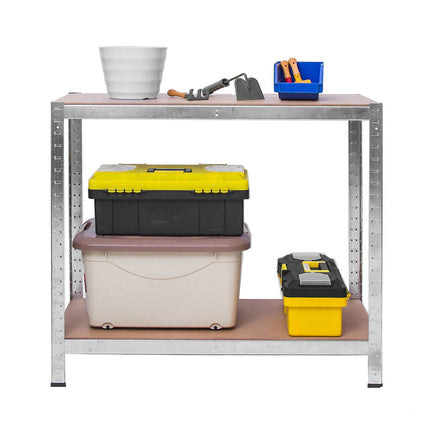 Opbevaringsreol i metal 180 x 90 x 40 cm med 5 hylder - ideel til garage, kælder og butik - inkl. gratis hyldedæksel
