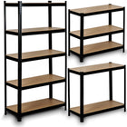 Opbevaringsreol i metal med 5 hylder - 180x90x40 cm, sort, høj belastning og justerbar højde