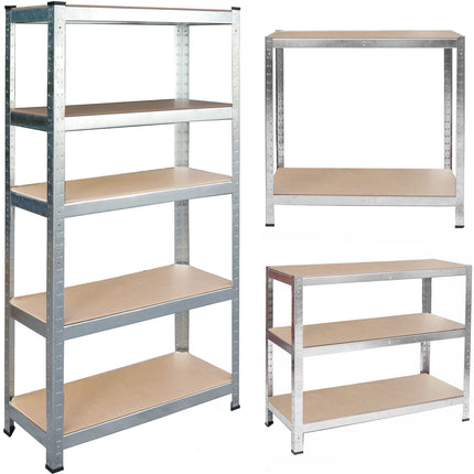 Opbevaringsreol i metal 180 x 90 x 30 cm - Stabil og justerbar hylde til garage, kælder og butik