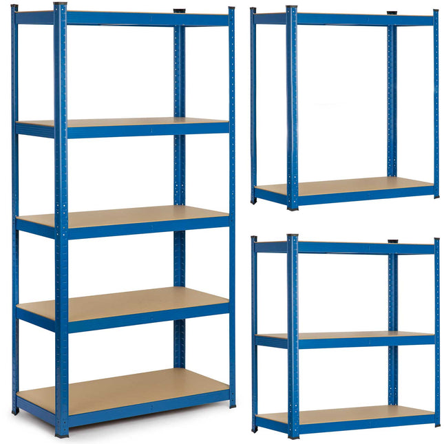 Opbevaringsreol i metal 180 x 90 x 30 cm - Stabil hylde til garage, lager og butik