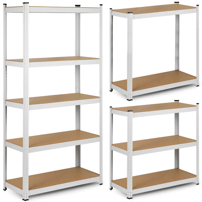 Opbevaringsreol i metal 180 x 90 x 30 cm - Stabil hylde til garage, butik og lager