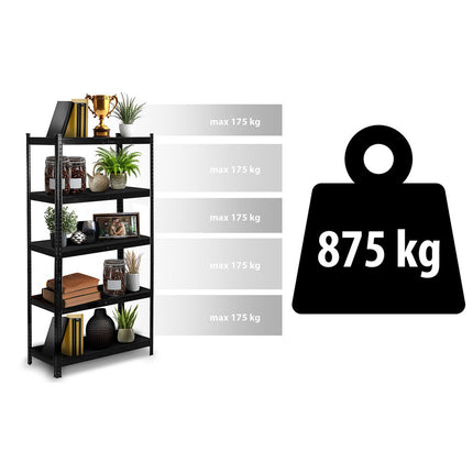 Opbevaringsreol i metal 180 x 90 x 40 cm - stabil og funktionel til garage, lager og butik
